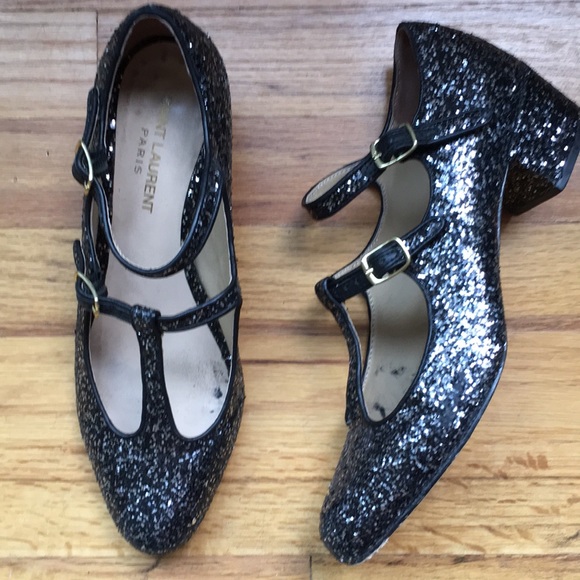 Saint Laurent glitter Mary Janes